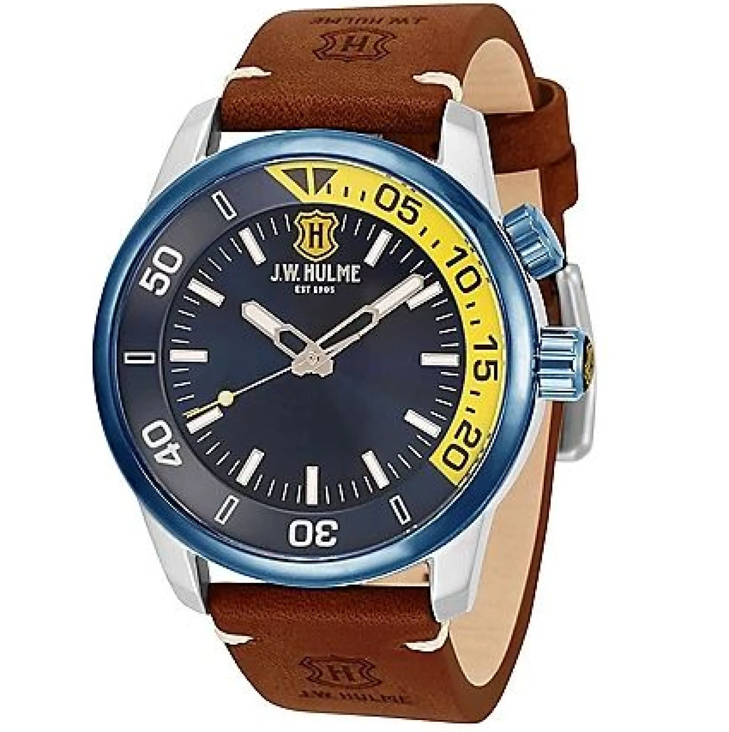 43mm-quartz-sunray-dial-leathe-sShimzDR-2.webp Online J. W. Hulme Co 43Mm Quartz Sunray Dial Leather Strap Watch Men's