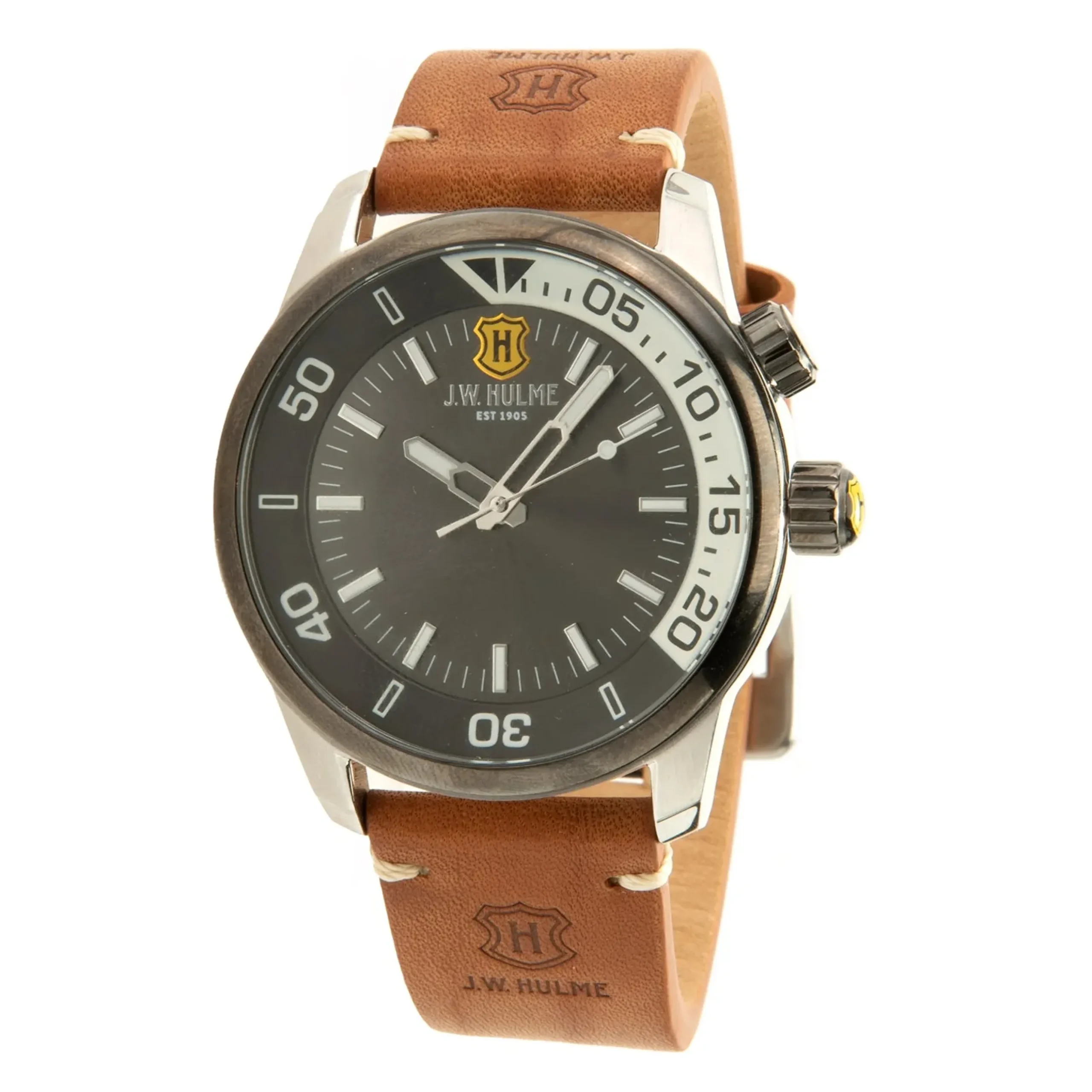 43mm-quartz-sunray-dial-leathe-sShimzDR-3.webp Online J. W. Hulme Co 43Mm Quartz Sunray Dial Leather Strap Watch Men's
