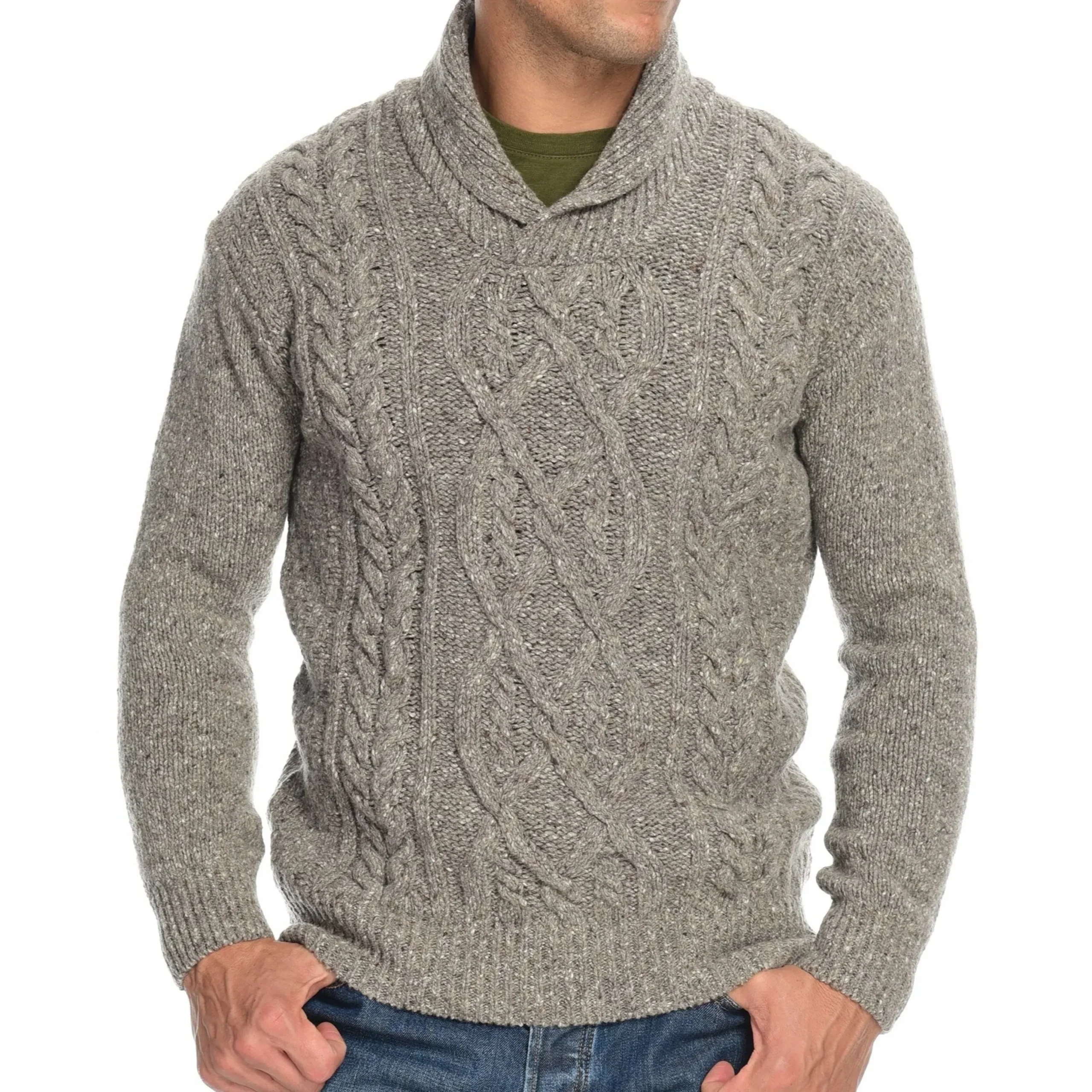 irelandseye-knitted-clonard-sh-RsPuTnTz-0.webp Outlet J. W. Hulme Co Irelandseye Knitted Clonard Shawl Collar Cable Pullover